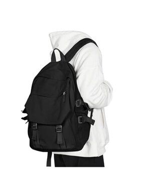 Large Black Laptop Backpack Lightweight School Travel Bag Bookbag Men Women